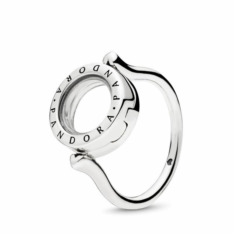 Pandora Floating Locket Statement Ring - Sterling Silver/Glass - Canada | QX3465ZD